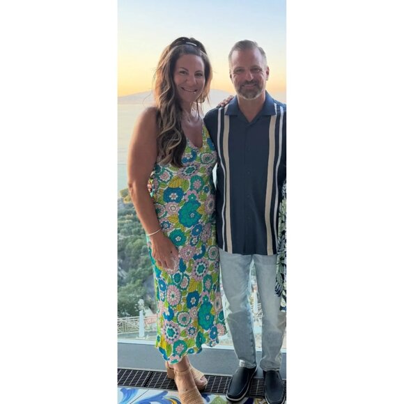 Dodo Bar Or Corinna Blue Multi Floral Dress – Women’s Size 8 (Retails $665) - Picture 11 of 13